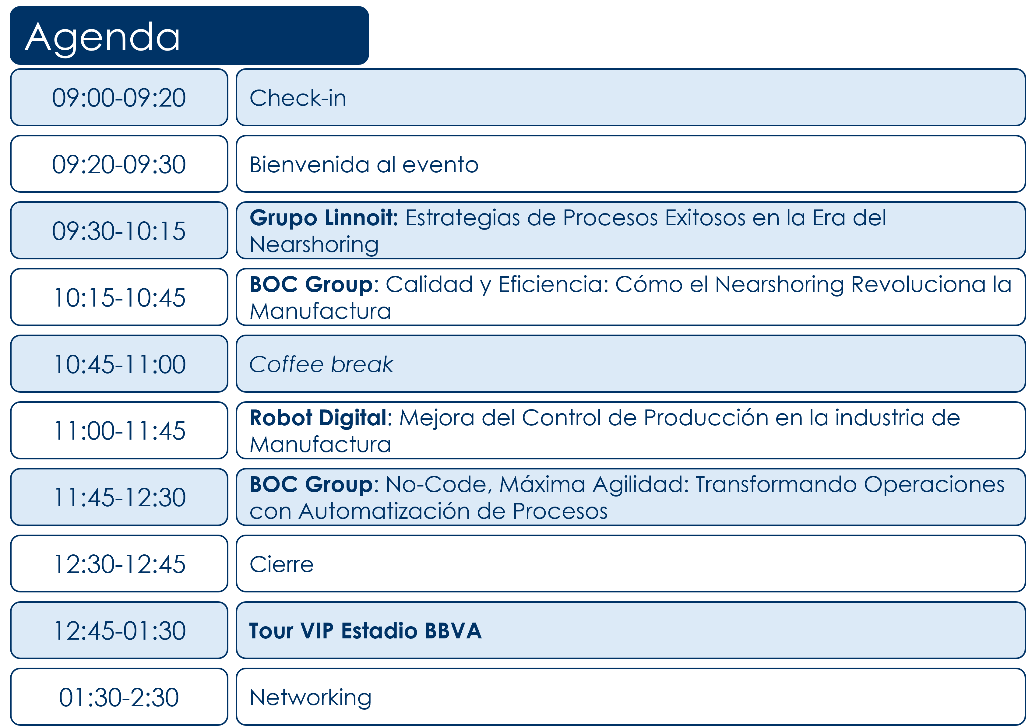 Event Agenda