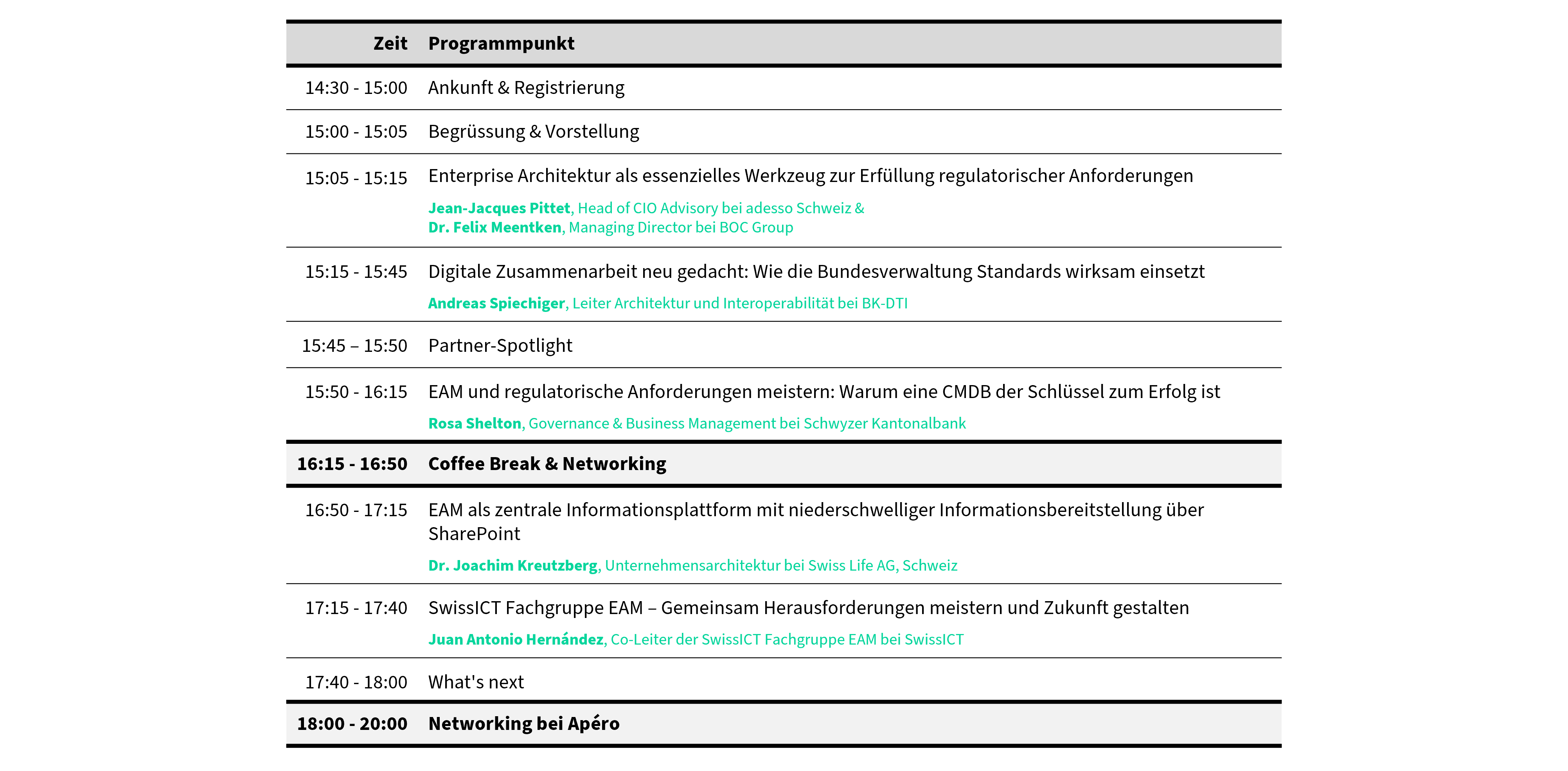 Agenda swiss ea connect day 2025
