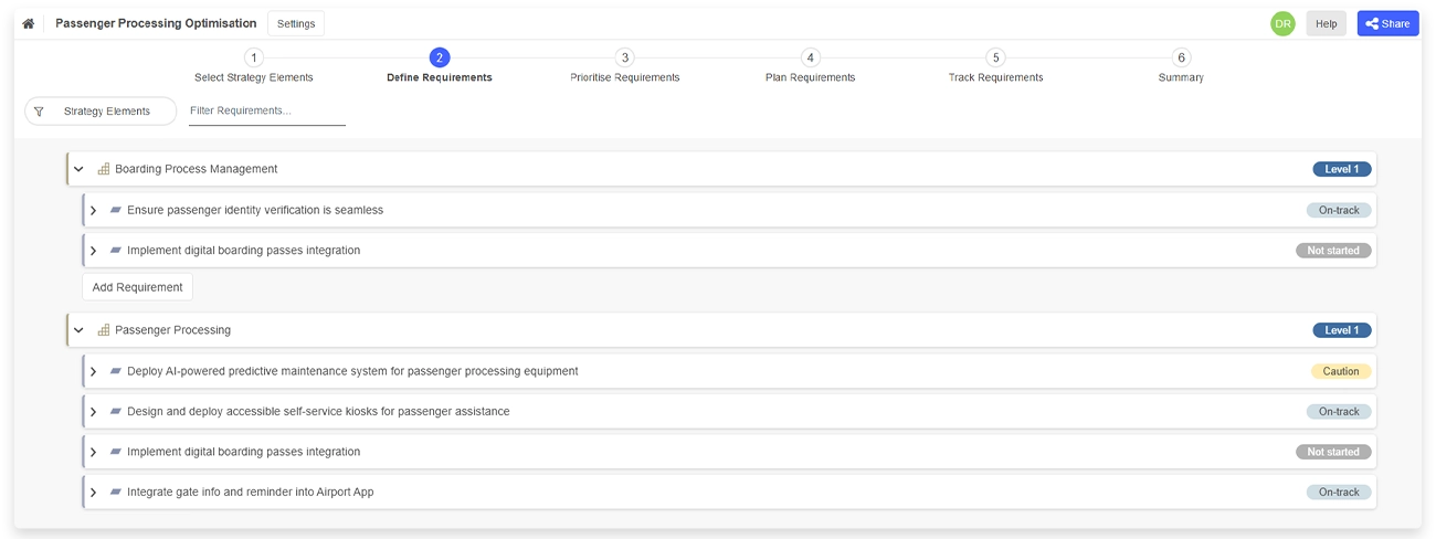 Capability scoring dashboard exposing performance gaps and areas for optimization