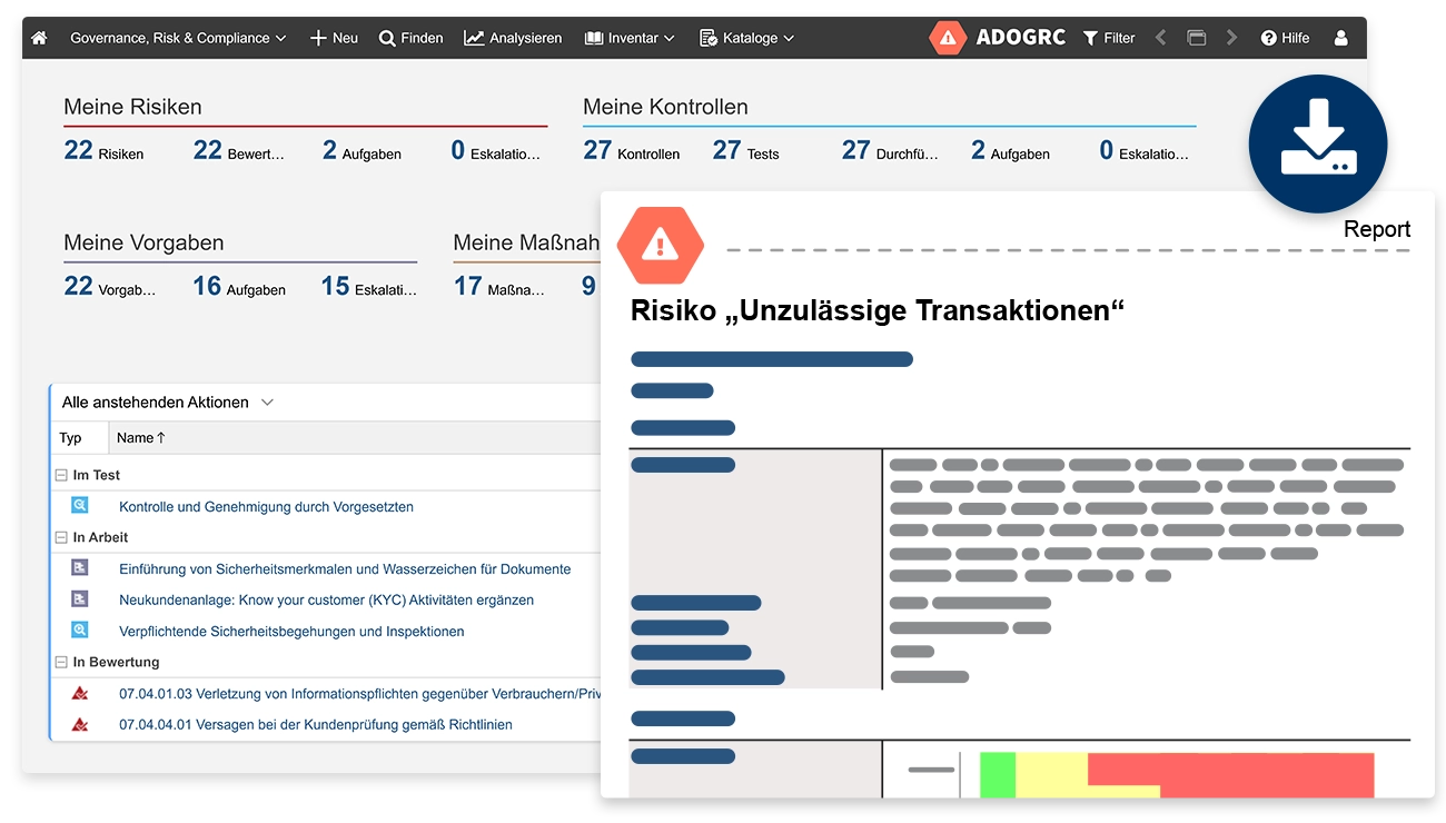 Personalisierter Arbeitsbereich & Reporting in ADOGRC