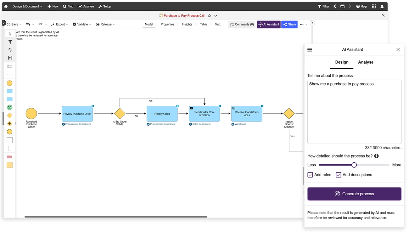 Projektowanie procesów w ADONIS wspierane AI