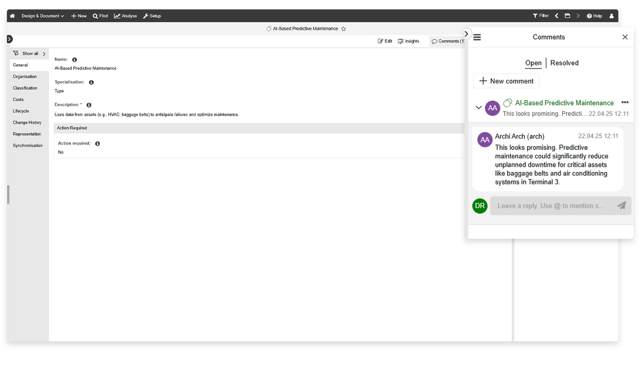 Comment and review technology entries