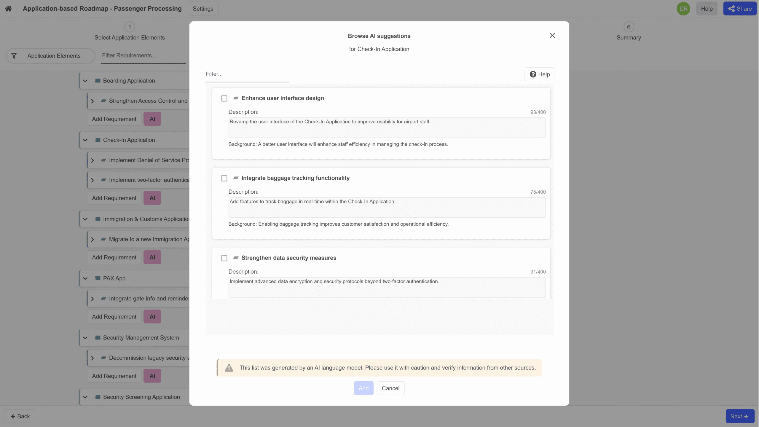 Wymagania wspierane przez AI
