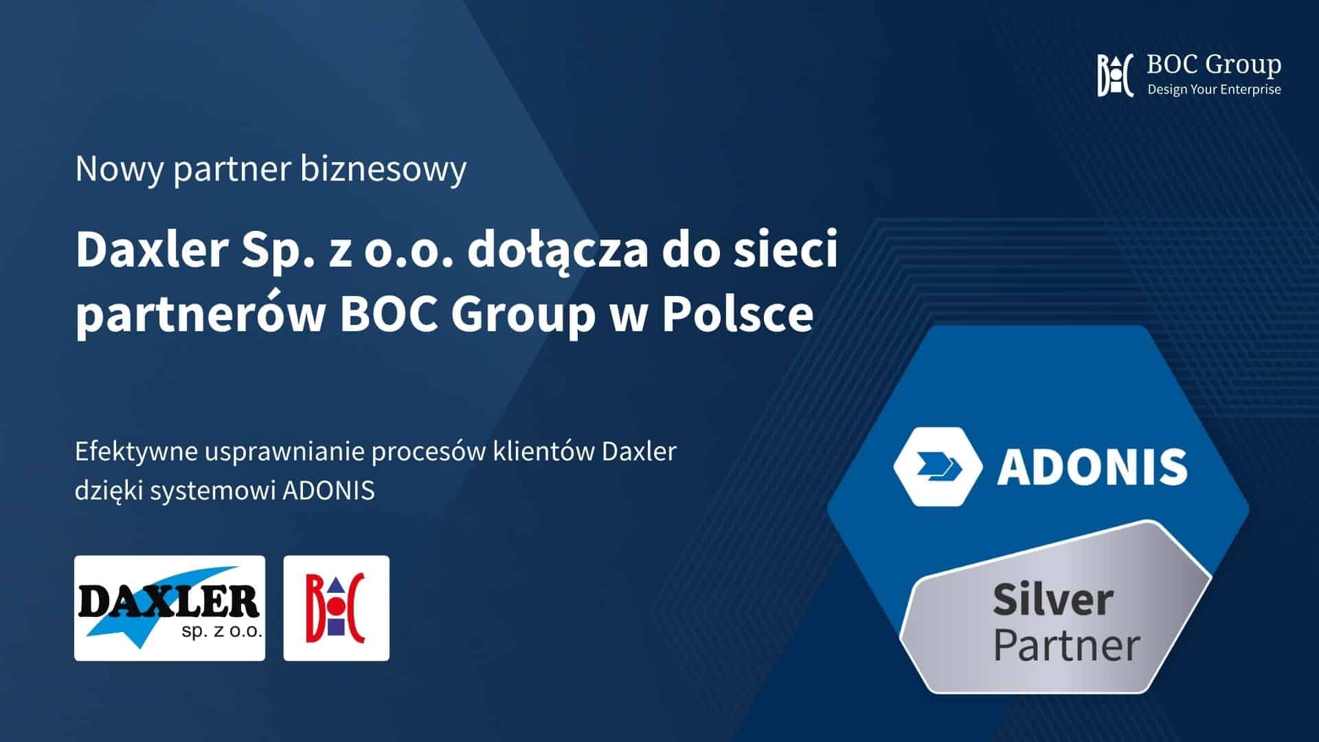 Daxler Sp. z o.o. Srebrnym Partnerem BOC Group w Polsce