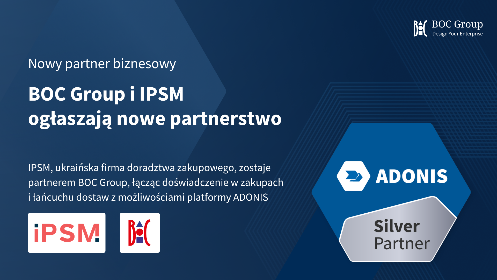 BOC Group i IPSM ogłaszają nowe partnerstwo BOC Group i IPSM ogłaszają nowe partnerstwo
